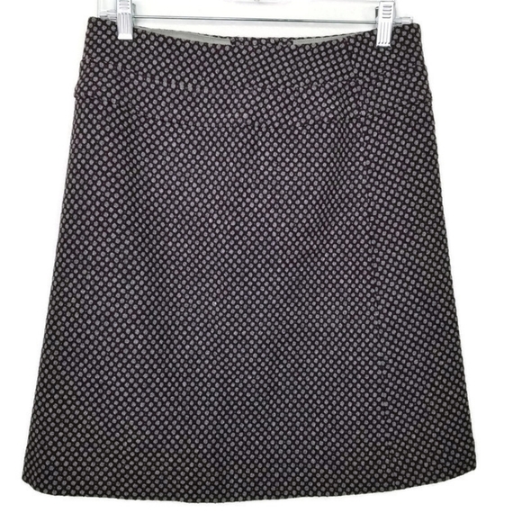 Talbots Wool Skirt Purple with Gray Polka Dots Women's Size 2 - Picture 3 of 7